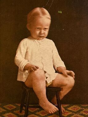 Antique 1909 Ephemera Postcard Humorous Funny Message Naughty Baby Boy Litho SEE